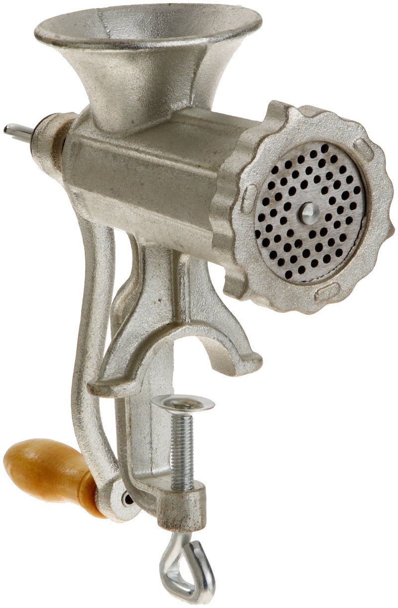 CucinaPro مطحنة لحم مع مشبك طاولة و 2 قرص قطع، صانع سجق ثقيل من الحديد الزهر ومفرمة لحم يدوية - كرات لحم منزلية، لحم مفروم والمزيد، طهي عطلة محمول، هدية أساسية للمطبخ - Image 4