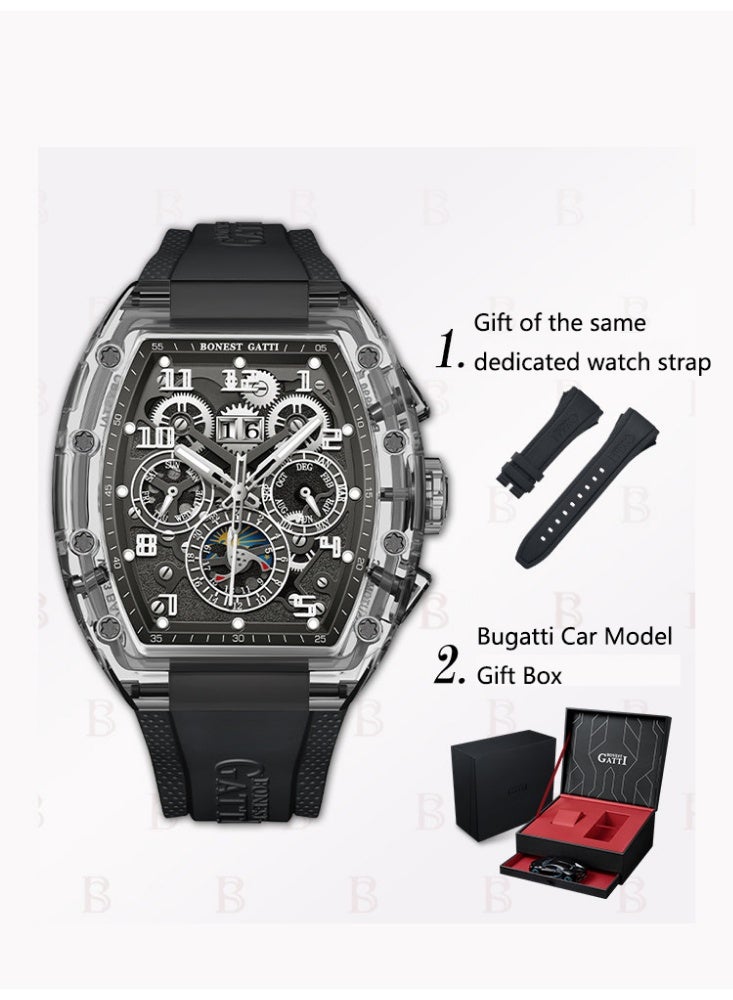 Bugatti Men's Fully Automatic Mechanical Watch Limited Edition Trendy Fashion Sports Night Light Watch - Image 1