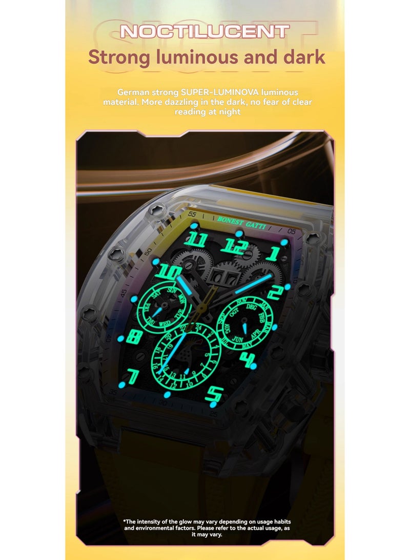 Bugatti Men's Fully Automatic Mechanical Watch Limited Edition Trendy Fashion Sports Night Light Watch - Image 3