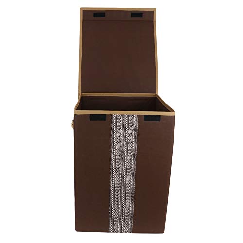 Shrey Creation Non Woven Foldable 68Ltrs Laundry Bag/Storage Basket/Bin with Lid and Handle for Washing Clothes for Dirty Dress- (Pack of 1, Colour- Brown) - Image 4