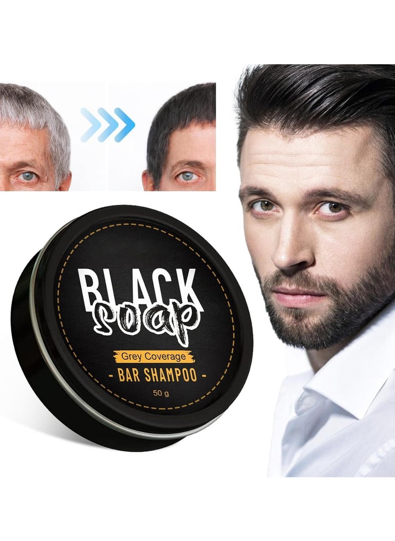 DubaiGallery - Soap Cover Bar Soap for Grey Hair, Hair Darkening Shampoo Bar for Grey Hair for Men, Natural Anti-Hair Loss Hair Strengthening, Growing Colour Correction Shampoo Soap, Grey Hair Care - Image 1