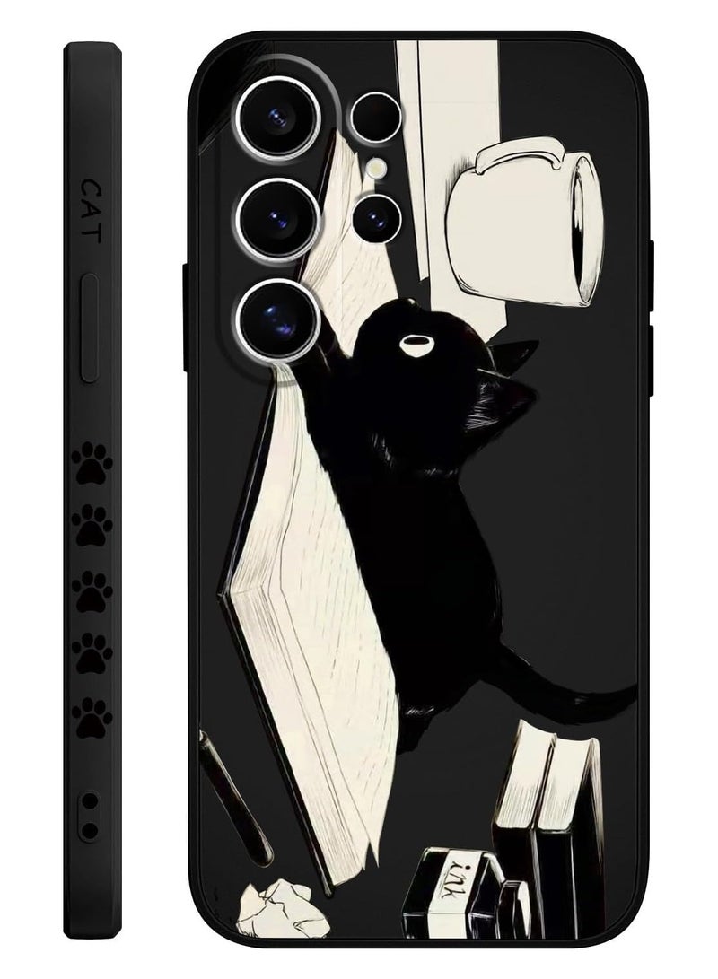 for Samsung Galaxy S25 Ultra Case, Creative Patterns Slim Non Slip Lightweight Phone Cover for Galaxy S25 Ultra 6.9 inch, Cat Black - Image 1