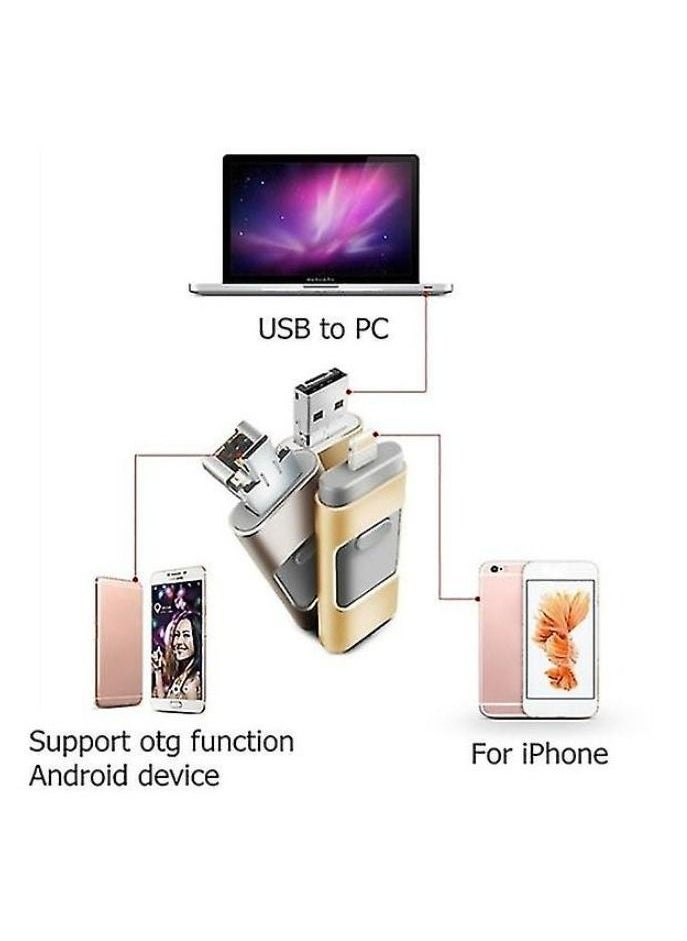 i-Flash - 3 in 1 Usb Flash Drive Expand Memory Stick Otg Pendrive for iphone iPad Android PC 32GB Gray - Image 1