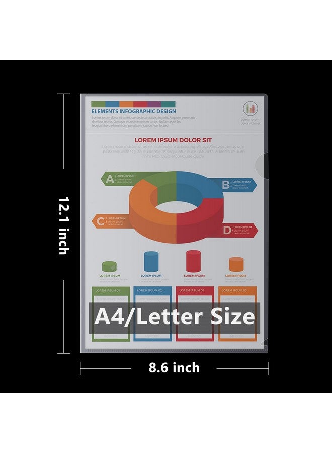 CASAON 24 Pack Clear Plastic Document Folders Project Pockets For Letter Size A4 Papers Transparent Sleeves - Image 2