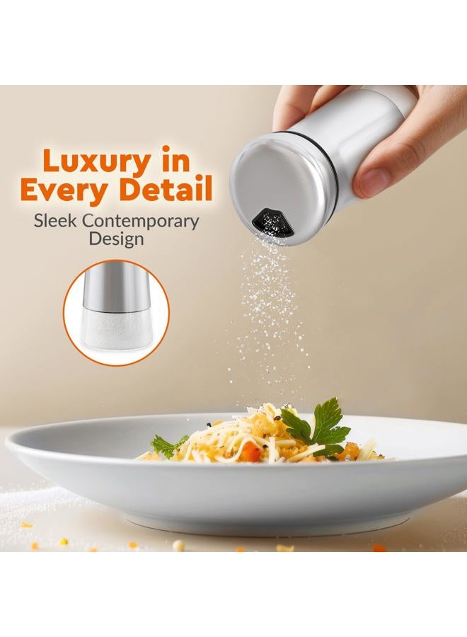 HOME EC Original Glass Salt shaker or Pepper Shaker with Adjustable Pour Holes - Stainless Steel Encased - For salts, ground peppercorns and spices - Great For Farmhouse or RV Camping - Image 3