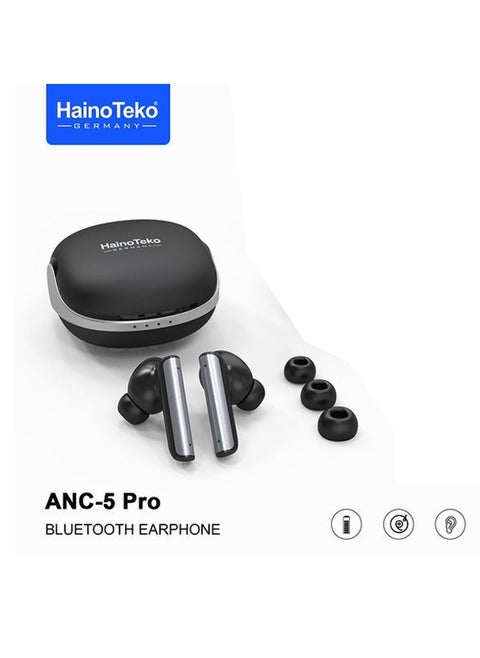 Haino Teko ANC-5 Pro Black Wireless Bluetooth Earbuds With HD Mic and Touch Control Designed For Android Devices