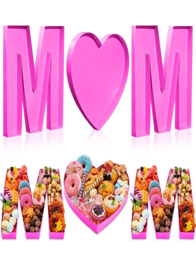 Mifoci 13.7 Inches Mom Plastic Letter Box Set for Charcuterie Mother's Day Party Birthday Gift Pink Fillable Mache Chocolate Candy Boxes - Image 1