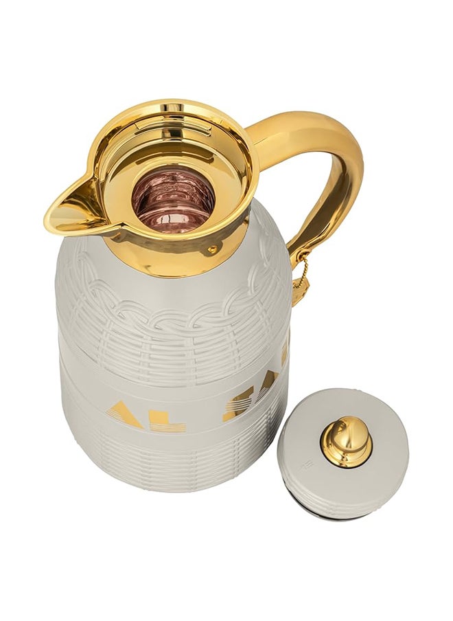 Alsaif Alsaif Talah  2- Pieces Coffee And Tea Vacuum Flask , Leak-Proof And Keeps Drinks Hot, 0.7/1.0L , Light Grey  - Image 4