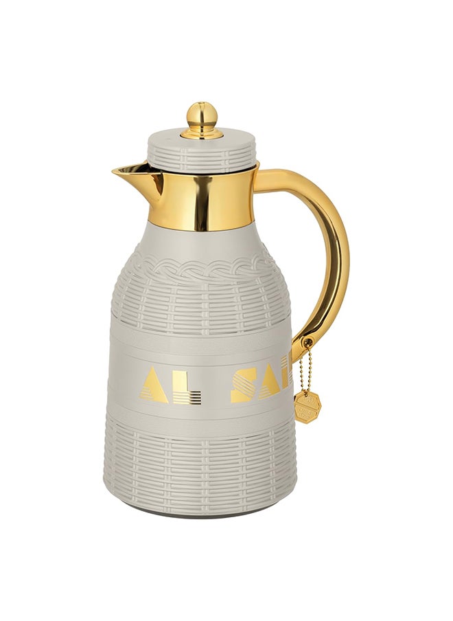 Alsaif Alsaif Talah  2- Pieces Coffee And Tea Vacuum Flask , Leak-Proof And Keeps Drinks Hot, 0.7/1.0L , Light Grey  - Image 3