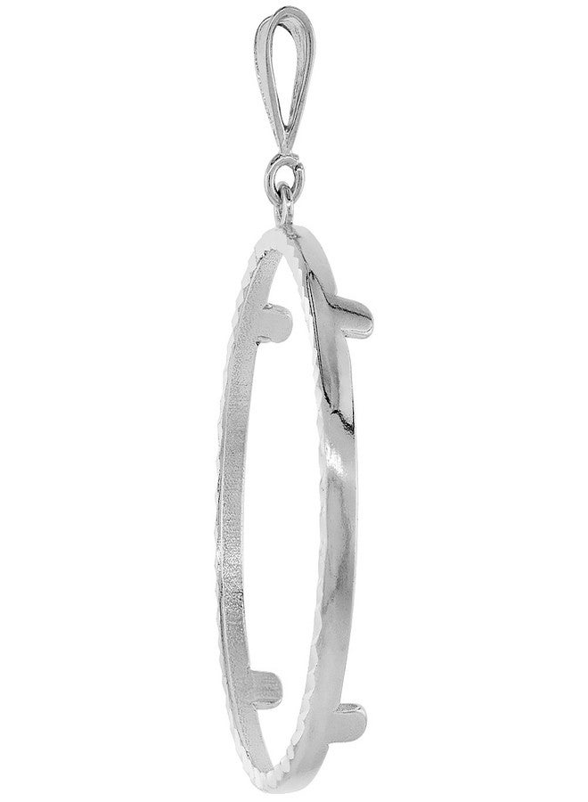 سابرينا سيلفر عملة الدولار المكسيكية الأولمبية ذات القطع الماسي، بإطار من الفضة الإسترلينية، قطرها 38 مم، مع ظهر شوكي. العملة غير متضمنة. - Image 3