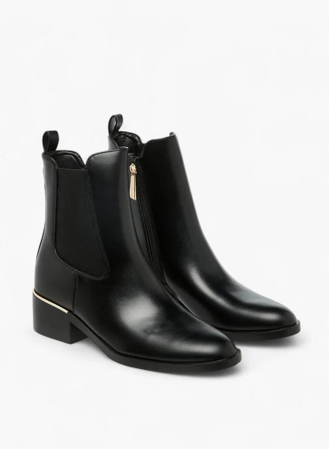 Flora Bella By Shoexpress Solid Ankle Boots with Zip Closure