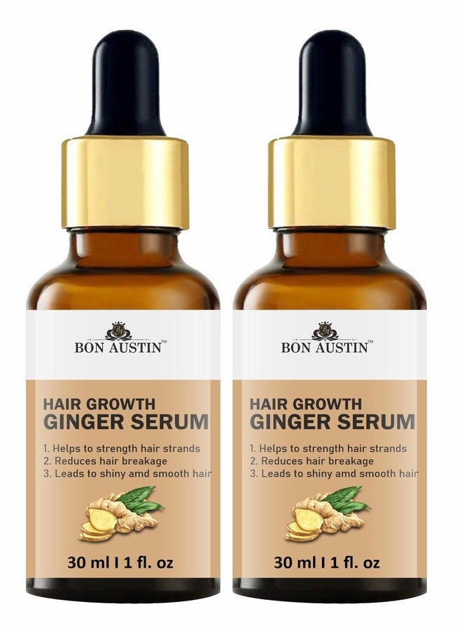 Bon Austin Hair Growth Ginger Serum Reduces Hair Breakage | Make Hair Shiny & Smooth Pack of 2 of 30ML (60ML) - Image 1