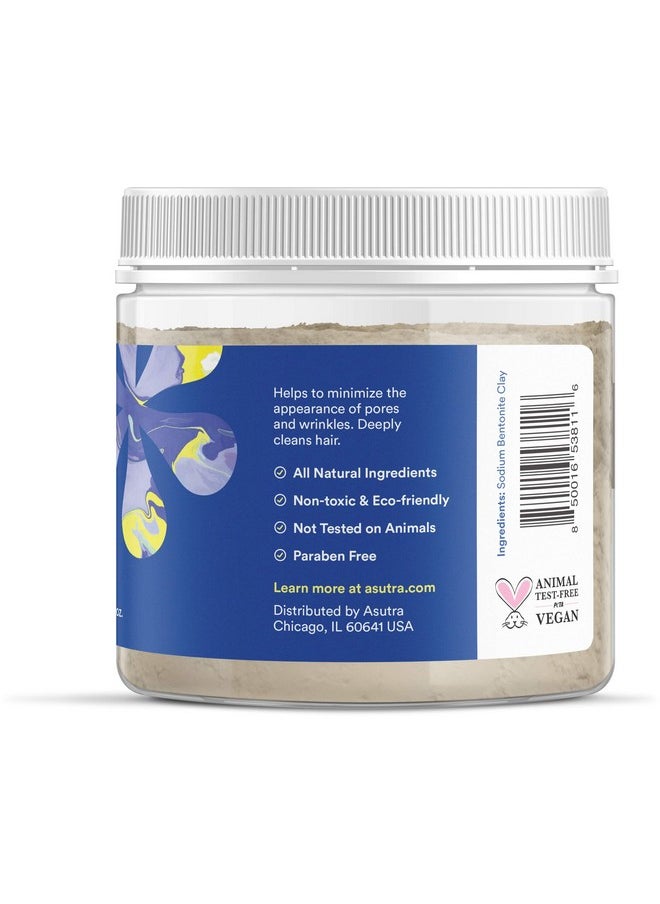 Asutra Indian Healing Clay Mask 1 Lb For Skin & Hair Care Detoxify Soften & Brighten Complexion Antiblemish Acne Treatment Antiaging Properties Unscented Sodium Bentonite Clay  - Image 3