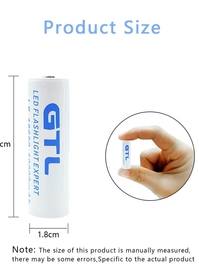 Generic - Rechargeable Battery(Button Top),2 Pack 10000mAh 3.7V Li-ion 18650 Battery(not AA/AAA Battery) for Led Flashlight - Image 1