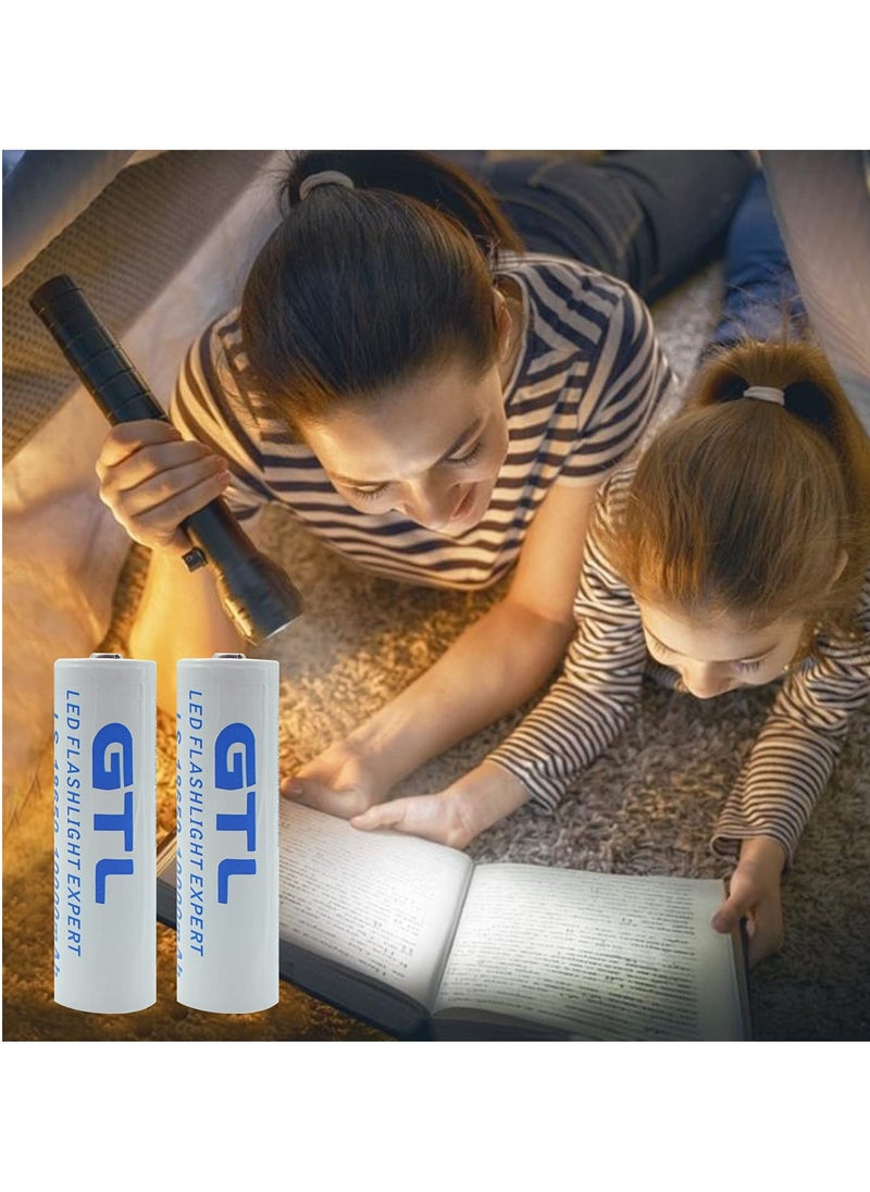 Generic - Rechargeable Battery(Button Top),2 Pack 10000mAh 3.7V Li-ion 18650 Battery(not AA/AAA Battery) for Led Flashlight - Image 1