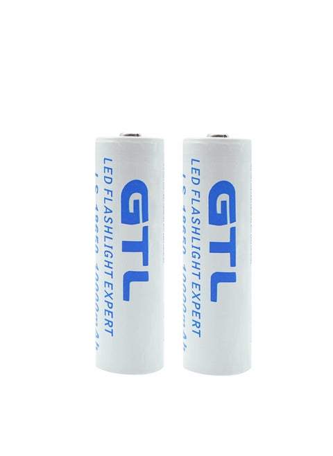 Rechargeable Battery(Button Top),2 Pack 10000mAh 3.7V Li-ion 18650 Battery(not AA/AAA Battery) for Led Flashlight