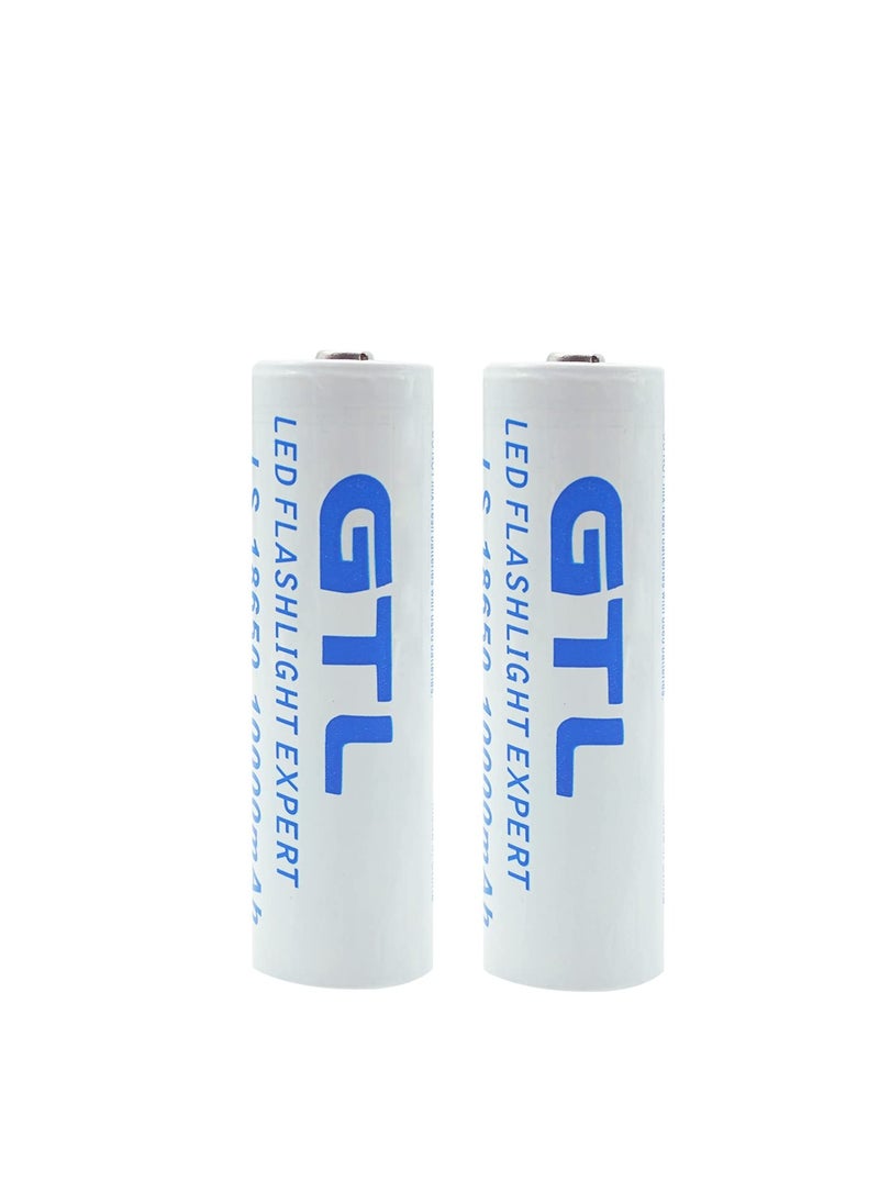Generic - Rechargeable Battery(Button Top),2 Pack 10000mAh 3.7V Li-ion 18650 Battery(not AA/AAA Battery) for Led Flashlight - Image 1