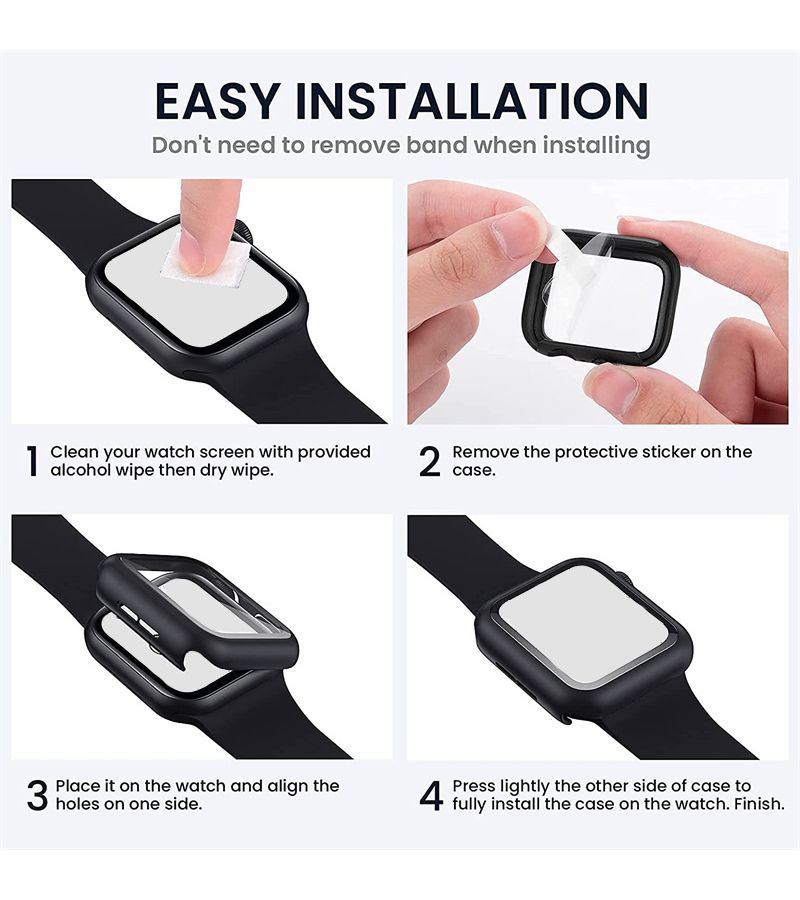 25Pcs Tempered Glass Screen Protector Hard PC Case For Apple Watch 40mm Series 11 10 9 8 7 6 5 4 Se - Image 3