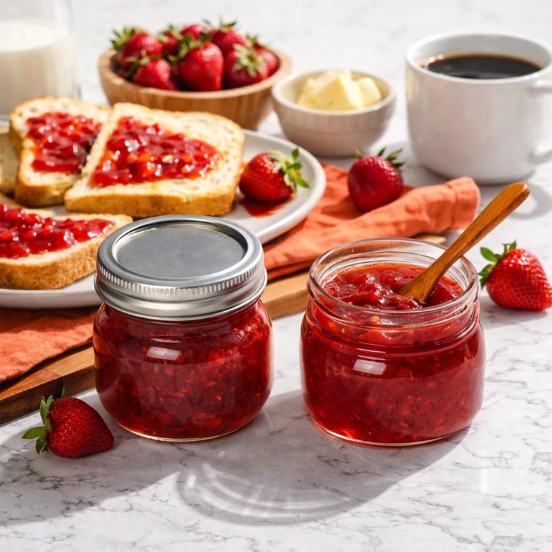 ComSaf 8 oz Regular Mouth Mason Jars,6Pcs Glass Jars for Home Cooks Making Jam and Jelly, and Crafters Creating DIY Candles and Party Favors, Canning Jar with Lids and Ringsï¼ŒIncludes Labels & Twine - Image 4