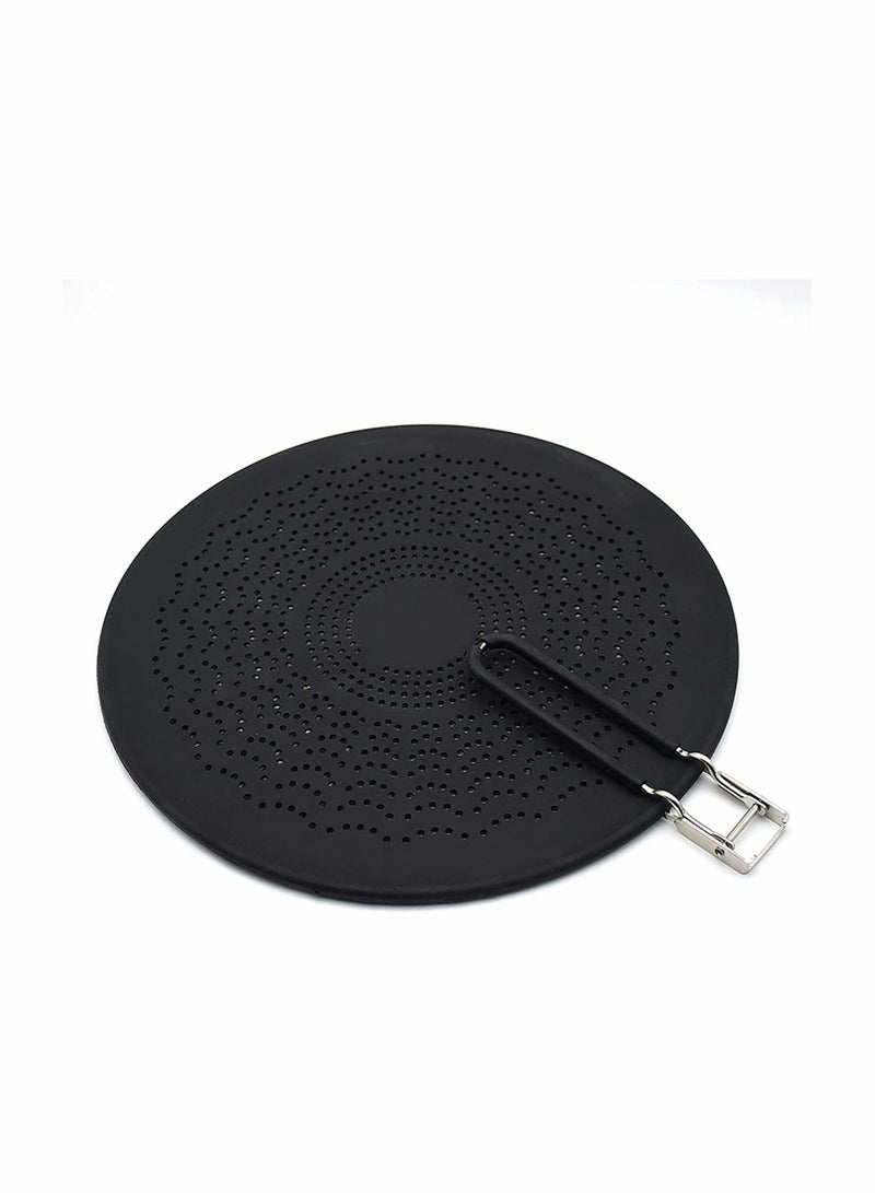 Zikra Silicone Splatter Screen, Pan Cover with Folding Handle, High Heat Resistant Oil Splash Guard, Heat Insulation Cooling Mat - Image 1