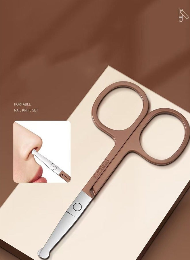 مجموعة مقص أظافر مكونة من 6 قطع، أداة إصلاح مقص الأظافر (مبرد زجاجي نانو لطلاء الأظافر، أداة إصلاح مزدوجة + ملعقة أذن + مقص حواجب + سكين تشخيص) - Image 5