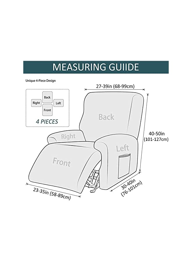 Green Tiger غطاء كرسي استرخاء من المخمل المرن، غطاء كرسي استرخاء ناعم مع جيب جانبي، واقي كرسي لغطاء أريكة كرسي استرخاء (مقعد واحد، أحمر نبيذي) - Image 2