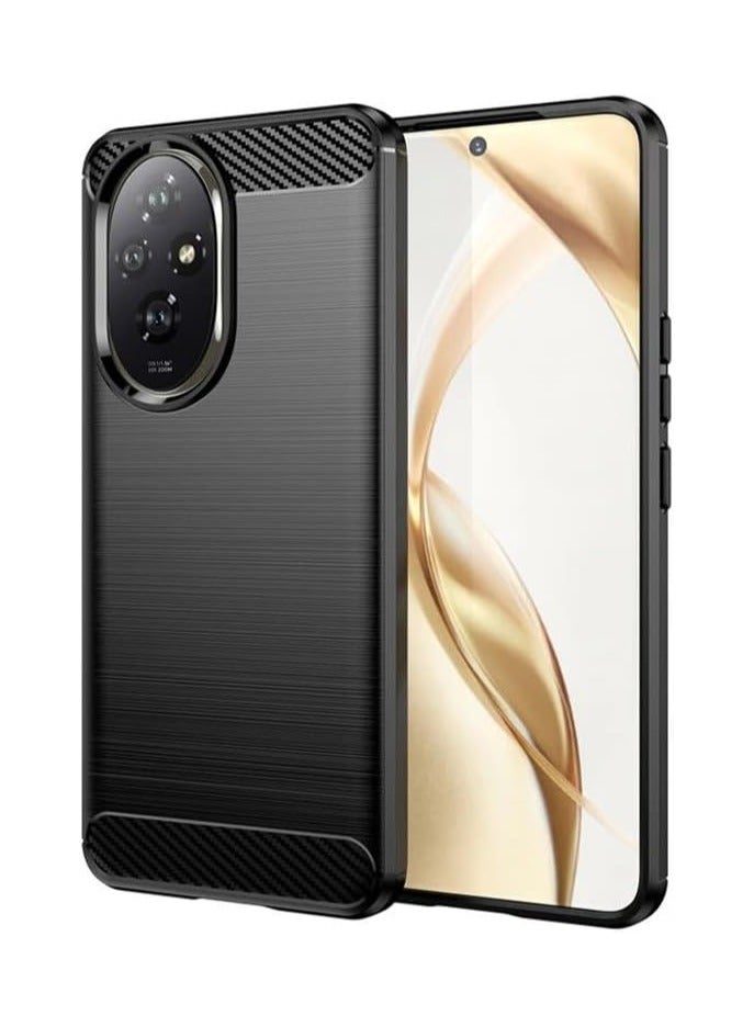 عام حافظة متوافقة مع حافظة هونور 200 برو ، فائقة النحافة من ألياف الكربون ناعم الملمس ممتص للصدمات لينة سيليكون مقاومة للخدش الغطاء الخلفي الواقي - Image 1