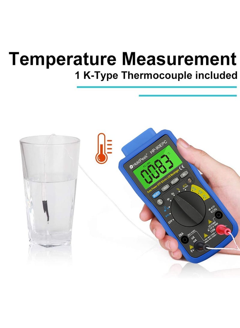 HoldPeak Auto Range Usb interface Digital Multimeter Black/Blue  - Image 5