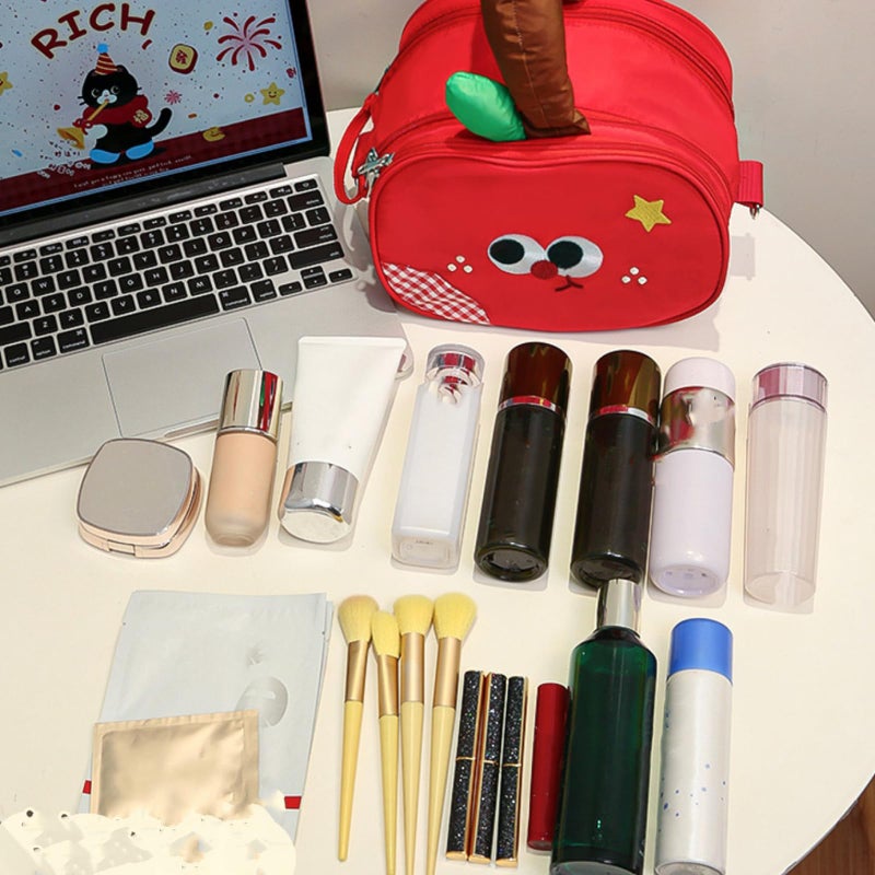 Travel Makeup Bag With Multiple Compartments Compact Organizer Cosmetic Pouch Color A - Image 4