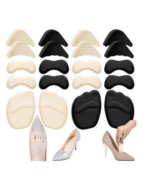 10 Pairs Shoe Filler High Heel Cushion Pads Adjustable Toe Filler Inserts Front Insoles Heel Grips Liner Insert for Preventing Too Big Shoe from Heel Slipping Blisters Relieve Pain