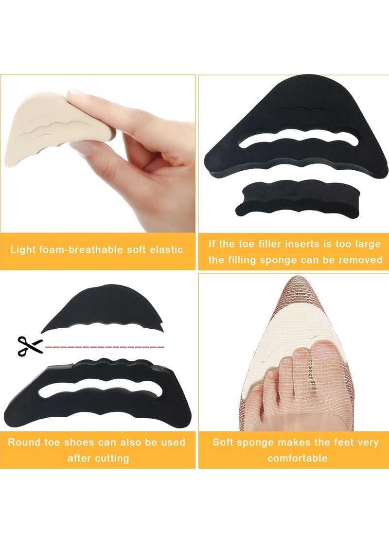 10 Pairs Shoe Filler High Heel Cushion Pads Adjustable Toe Filler Inserts Front Insoles Heel Grips Liner Insert for Preventing Too Big Shoe from Heel Slipping Blisters Relieve Pain