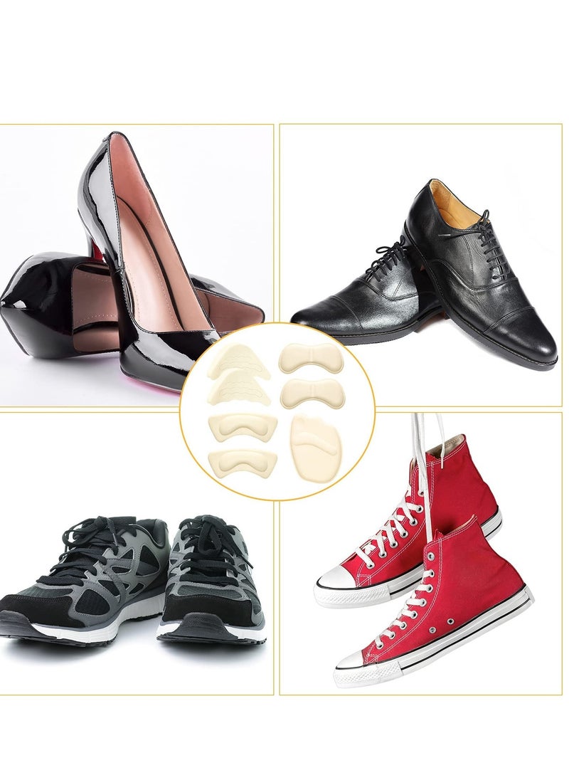 10 Pairs Shoe Filler High Heel Cushion Pads Adjustable Toe Filler Inserts Front Insoles Heel Grips Liner Insert for Preventing Too Big Shoe from Heel Slipping Blisters Relieve Pain