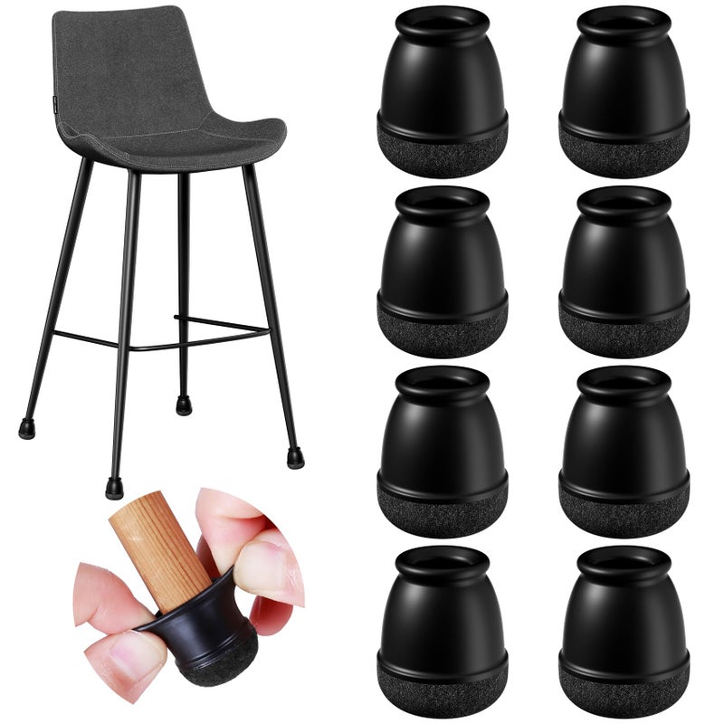 GAGUIUP 24 Pcs Extra Small Chair Leg Floor Protectors, Silicone Chair Leg Protectors for Hardwood Floors, Round Felt Pads Caps Chair Leg Covers to Protect Floors from Scratches & Noise(Black, Fit 0.35"-0.55") - Image 1