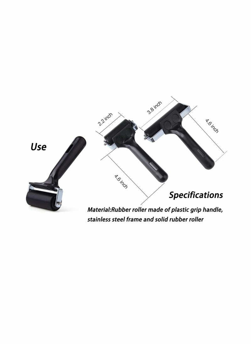 Generic - 2 Pack Durable Soft Rubber Brayer Rollers for Art & Craft, Easy to Use Ink Applicator with Good Elasticity, Perfect for Oil Painting (3.8 & 2.2 inch) - Image 1