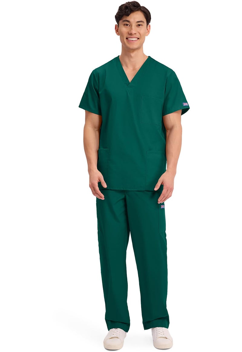 Cherokee Originals Unisex V-Neck Scrubs Shirt, Hunter, Medium - Image 5