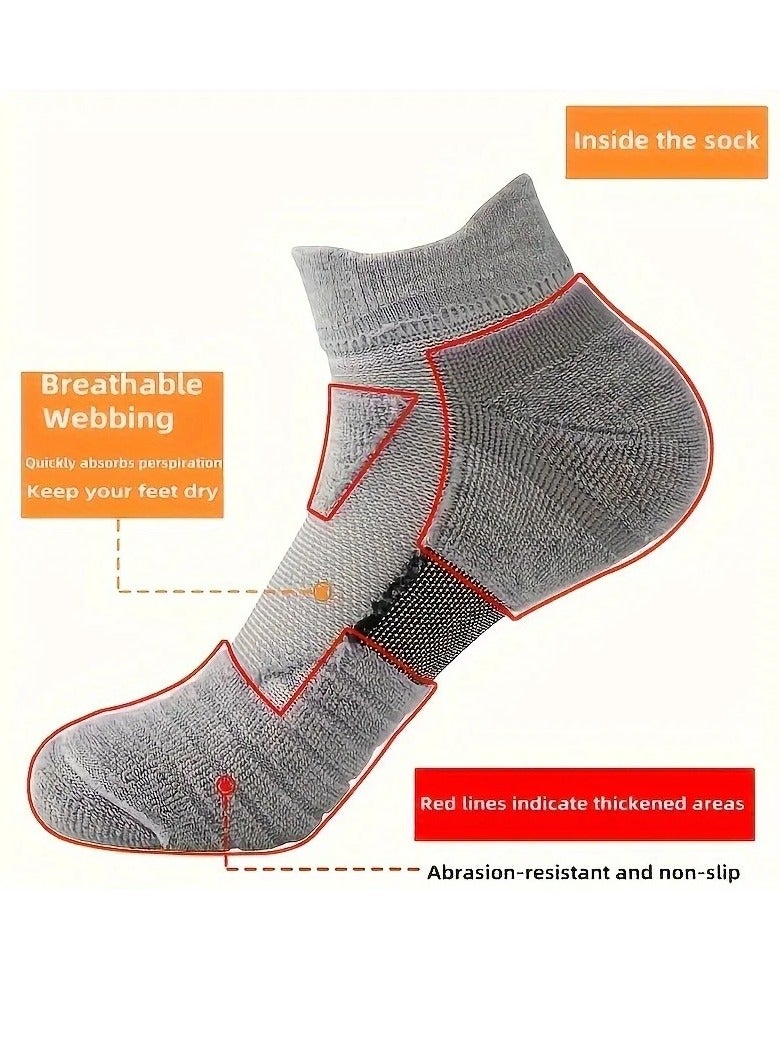 Sports Socks, Breathable Moisture Wicking Socks, Comfortable Washable Soft Athletic Polyester Socks, Durable And Reliable Skin Friendly Foot Wear, (Black White Grey, 6 Pairs, Short) - Image 2