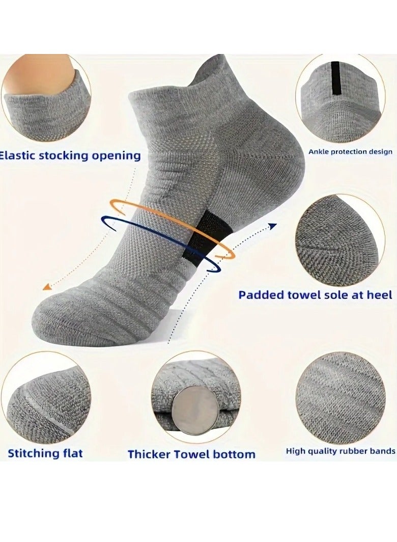 Sports Socks, Breathable Moisture Wicking Socks, Comfortable Washable Soft Athletic Polyester Socks, Durable And Reliable Skin Friendly Foot Wear, (Black White Grey, 6 Pairs, Short) - Image 3