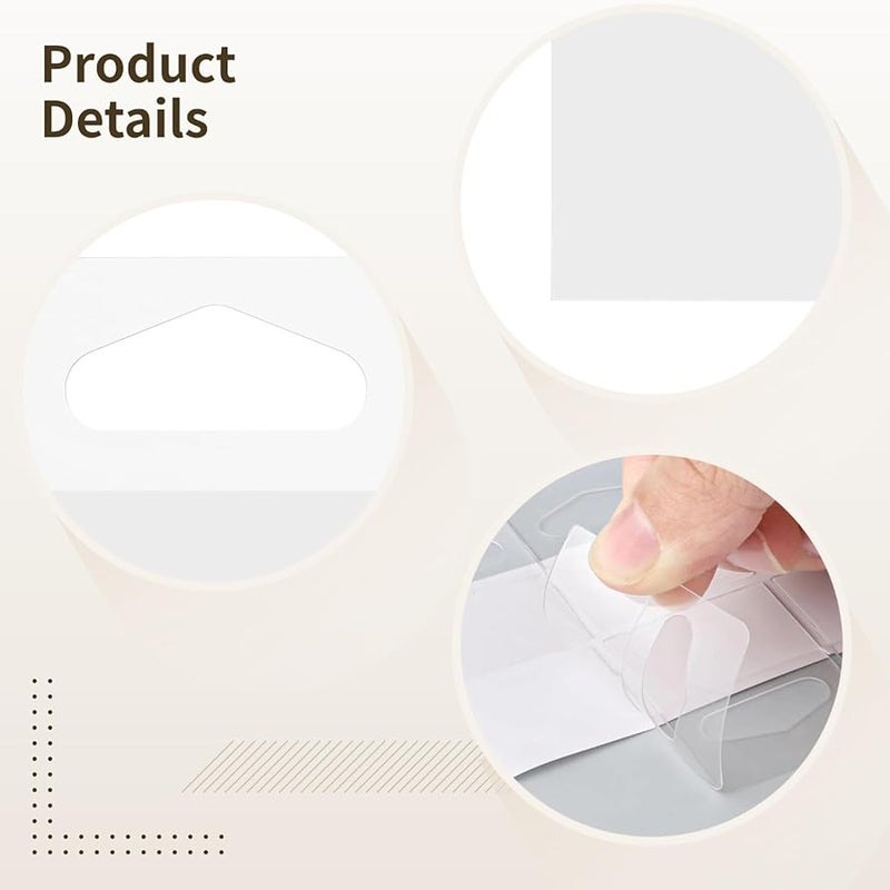 1000 قطعة من الخطافات البلاستيكية ذاتية اللصق مقاس 1.25 بوصة × 1.65 بوصة، معلقات لاصقة للمنزل والمكتب والتجزئة - Image 4