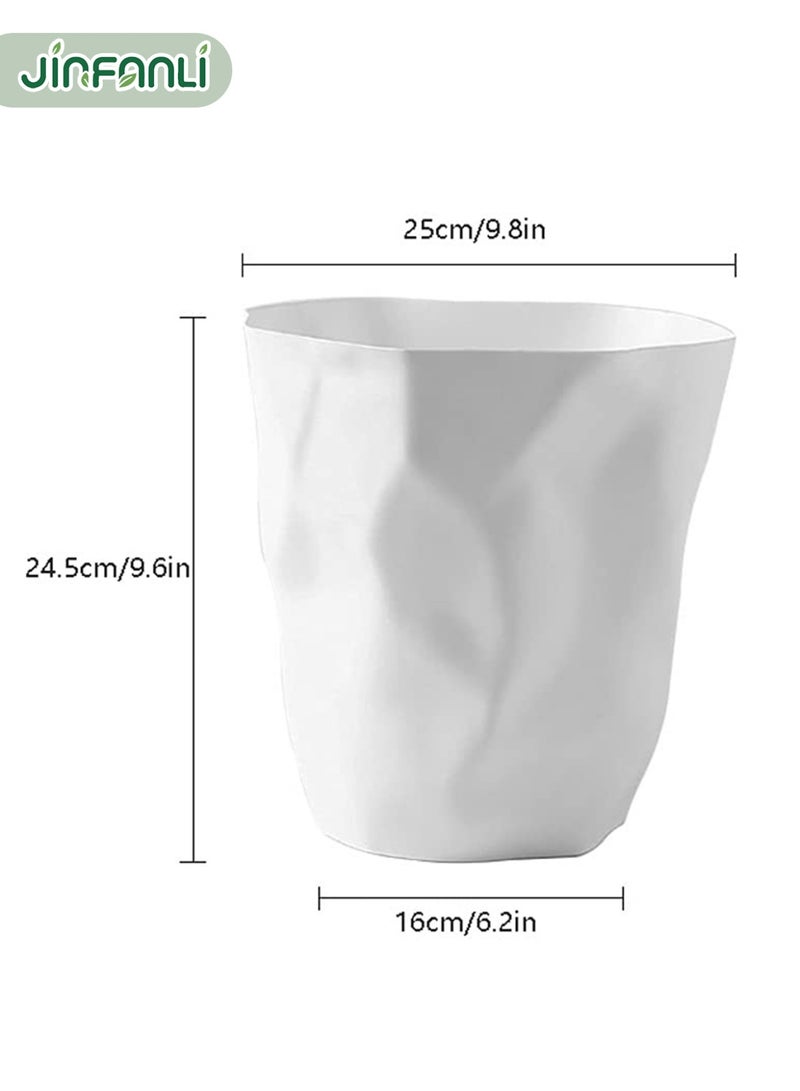 جين فان ل أنا صناديق القمامة البلاستيكية بدون غطاء سلة المهملات غير المنتظمة سلة المهملات الورقية القابلة لإعادة التدوير سلة المهملات البيضاء - Image 2
