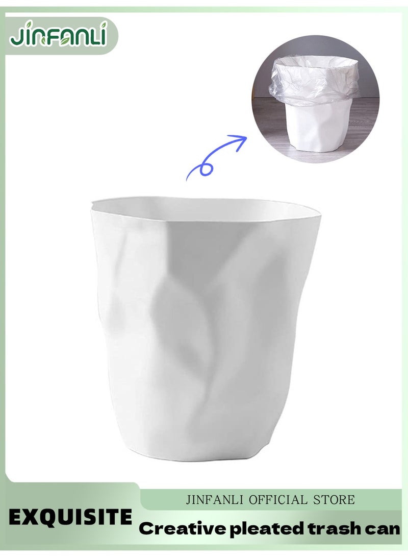 جين فان ل أنا صناديق القمامة البلاستيكية بدون غطاء سلة المهملات غير المنتظمة سلة المهملات الورقية القابلة لإعادة التدوير سلة المهملات البيضاء - Image 1