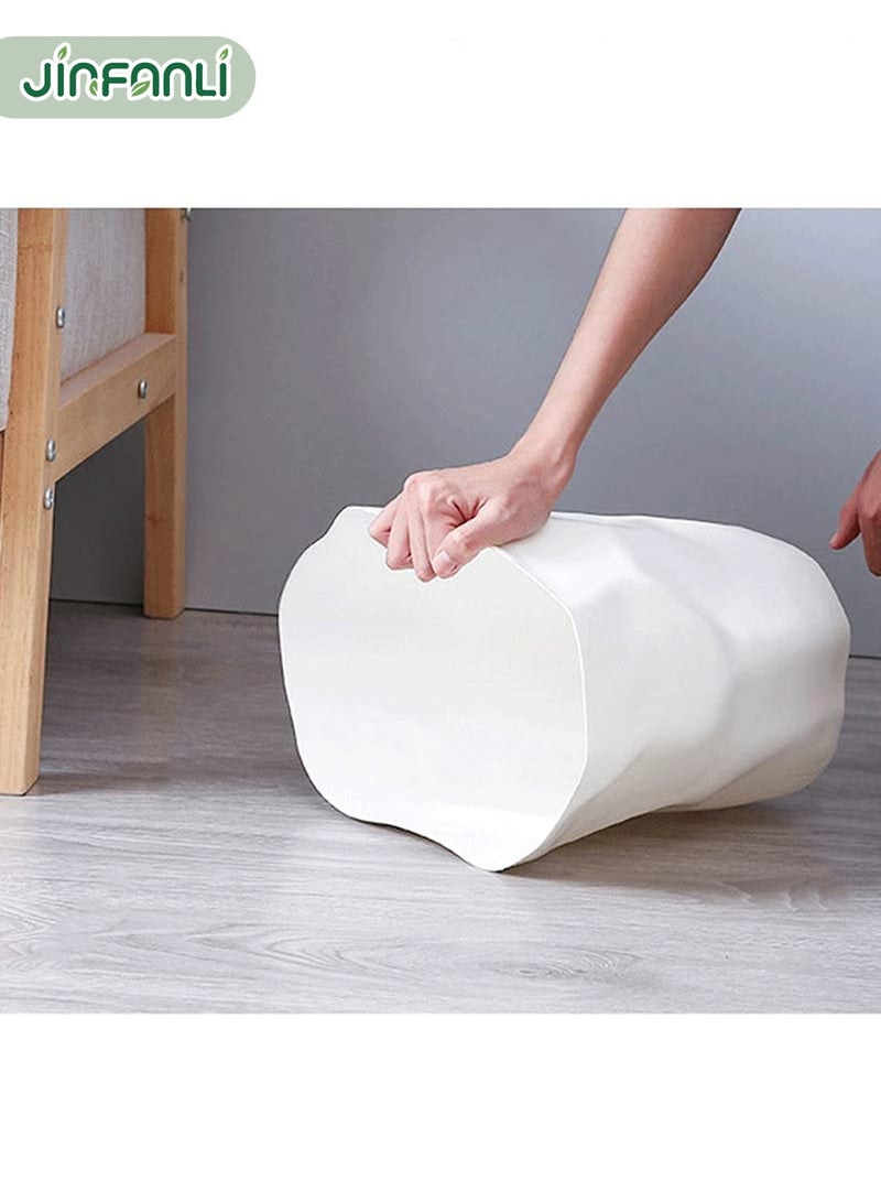 جين فان ل أنا صناديق القمامة البلاستيكية بدون غطاء سلة المهملات غير المنتظمة سلة المهملات الورقية القابلة لإعادة التدوير سلة المهملات البيضاء - Image 3