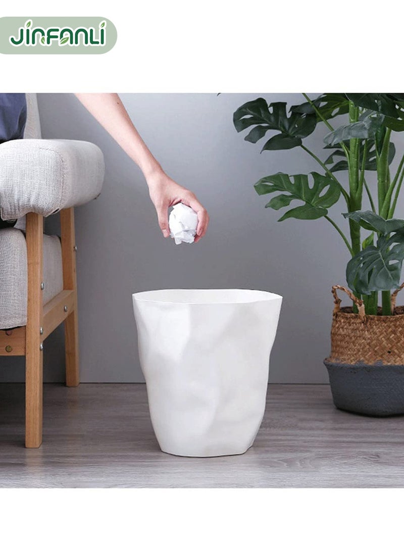 جين فان ل أنا صناديق القمامة البلاستيكية بدون غطاء سلة المهملات غير المنتظمة سلة المهملات الورقية القابلة لإعادة التدوير سلة المهملات البيضاء - Image 4