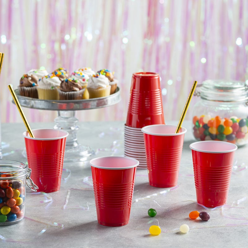 Comfy Package [50 Pack - 9 oz. Disposable Party Plastic Cups - Red Drinking Cups - Image 5