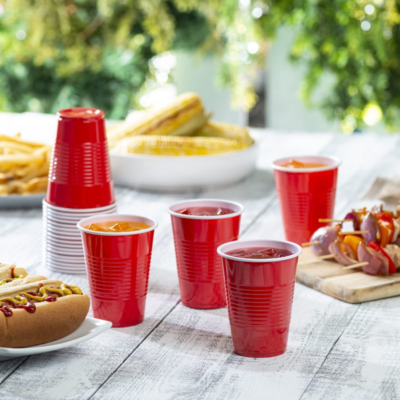 Comfy Package [50 Pack - 9 oz. Disposable Party Plastic Cups - Red Drinking Cups - Image 3