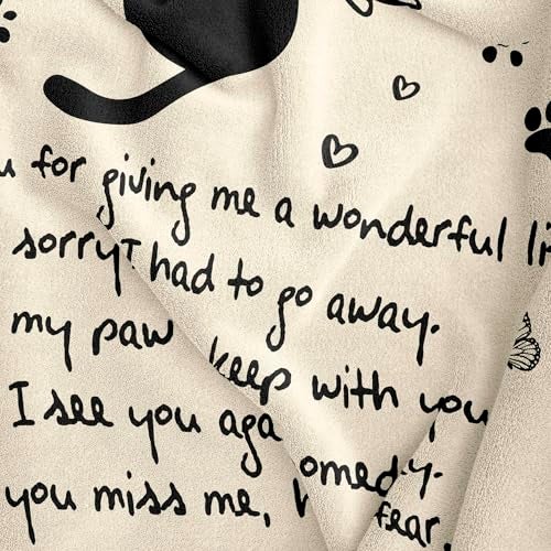 Amonee-YL Cat Memorial Gifts for Loss of Cat, Cats Memorial Blanket 50"X60", Loss of Cats Sympathy/Remembrance/Bereavement/Passing Away Gifts, Pet Sympathy Memory Gift - Image 2