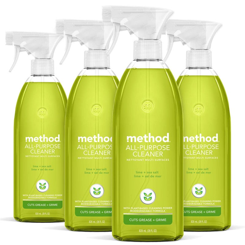 Method All-Purpose Cleaner Spray, Lime + Sea Salt, Perfect for Most Counters, Tiles and More, 28 Fl Oz, (Pack of 4) - Image 1