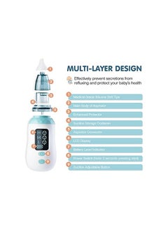 Generic Nasal Aspirator, Rechargeable Baby Nasal Aspirator with 3 Suction Levels, USB Multifunctional Nose Aspirator and Snot Sucker, Automatic Baby Nose Aspirator with 4 Reusable Nozzle Tips  - Image 4