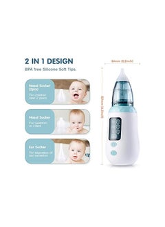 Generic Nasal Aspirator, Rechargeable Baby Nasal Aspirator with 3 Suction Levels, USB Multifunctional Nose Aspirator and Snot Sucker, Automatic Baby Nose Aspirator with 4 Reusable Nozzle Tips  - Image 2