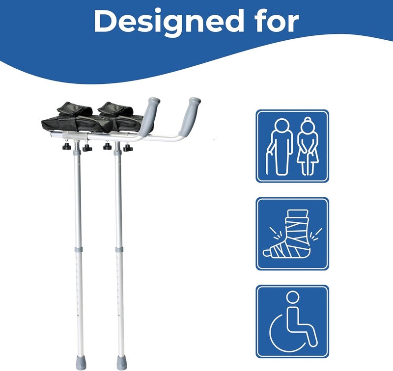 DAYS Arthritic Adjustable Height Crutch 94119 cm 3747 Inch Aluminum Rotating Handle Arthritic Crutch For Reduced Strain Supports 160 kg 25 st Arm Trough Eligible for VAT relief in the UK - Image 2
