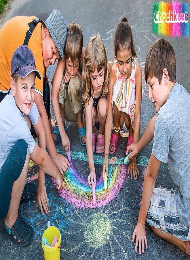 Chochkees 50-Count Jumbo Sidewalk Chalk, Jumbo chalk great for outdoor art, Sidewalk Chalk for Kids, Assorted Colored Chalk Pieces, Perfect For Party Favors (50 Pieces) - Image 2